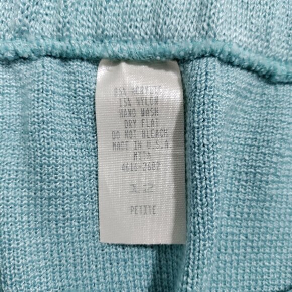 Vintage Mita Blue Knit Button Front Longsleeve Cardigan Top & Skirt Set Size 12P - Picture 7 of 14